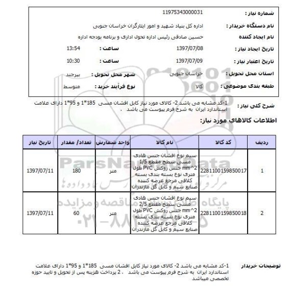 استعلام,استعلام سیم 