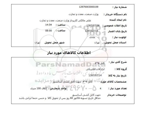 استعلام, استعلام کابل
