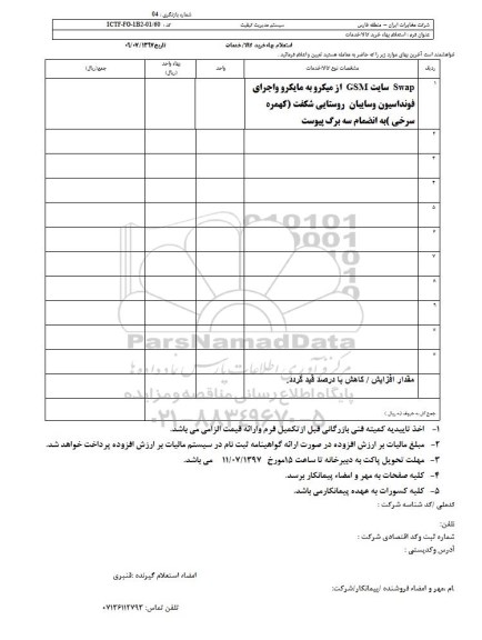 استعلام SWAP سایت GSM از میکرو به مایکرو 