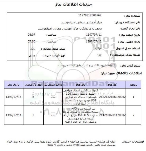 استعلام, کانولای لیپوساکشن و شیت