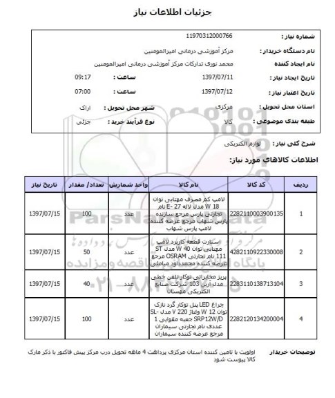 استعلام,استعلام لوارم الکتریکی