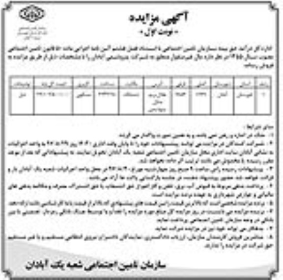 مزایده،مزایده ملک با کاربری مسکونی 