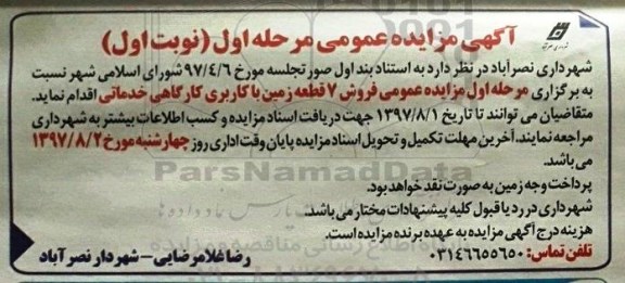 مزایده,مزایده فروش 7 قطعه زمین کاربری کارگاهی خدماتی