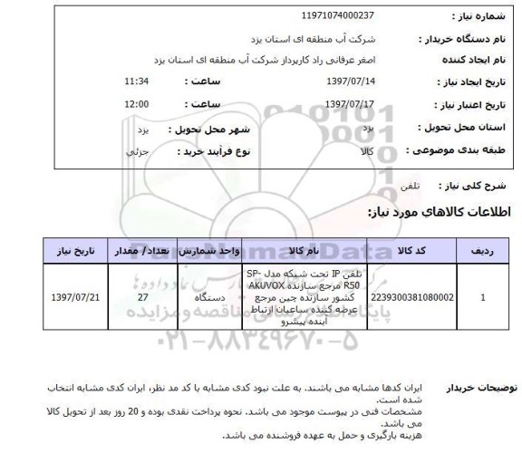 استعلام, تلفن 
