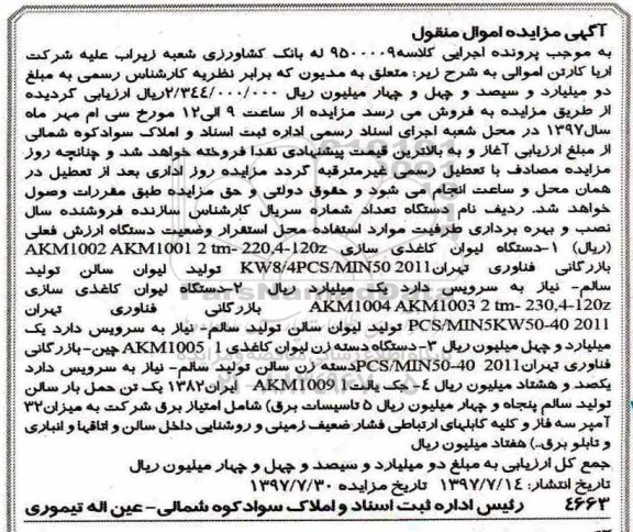 مزایده دستگاه لیوان کاغذی سازی