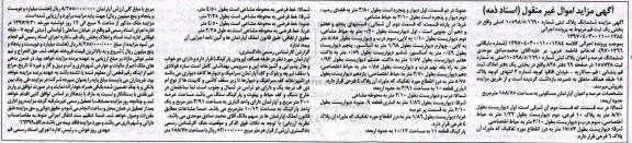 مزایده،مزایده ششدانگ عرصه و اعیان پلاک ثبتی 