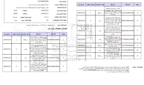استعلام , استعلام خرید تلویزیون ، شیرآلات و ... 