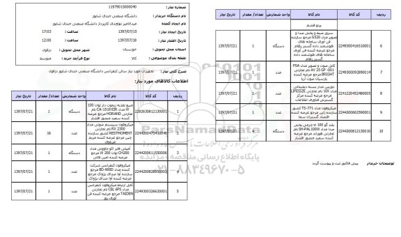 استعلام , استعلام تجهیزات موردنیاز سالن کنفرانس ...