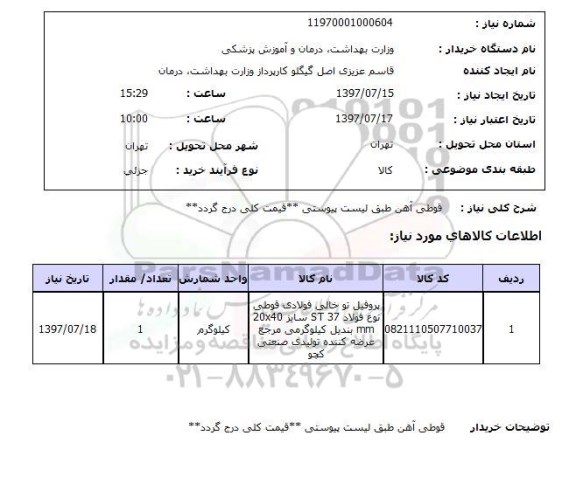 استعلام , استعلام  قوطی آهن ...