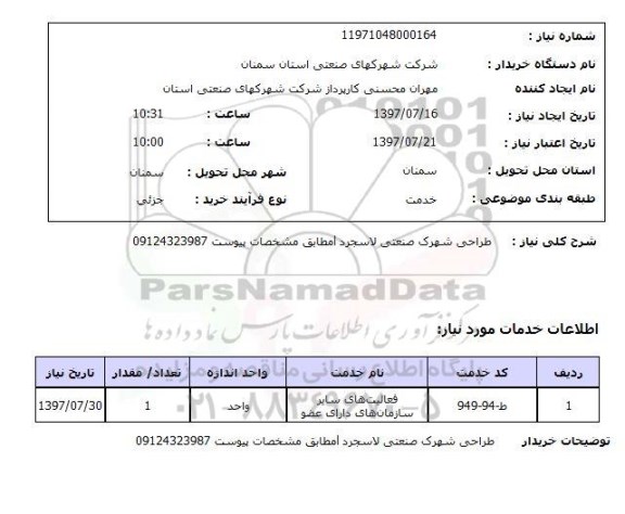 استعلام طراحی شهرک صنعتی