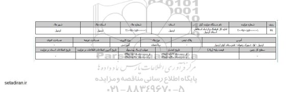 مزایده, مزایده ساختمان کاربری آموزشی
