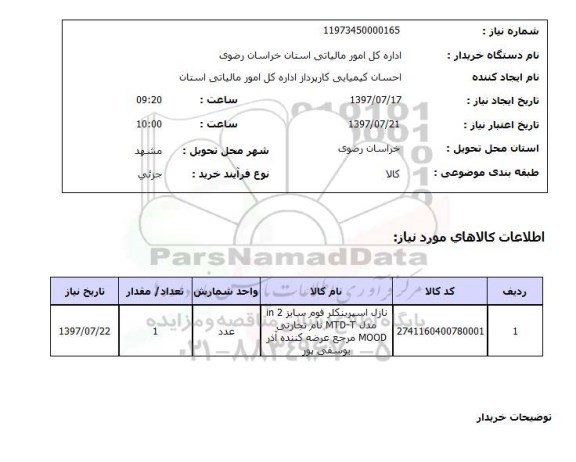 استعلام, نازل اسپرینکلر فوم
