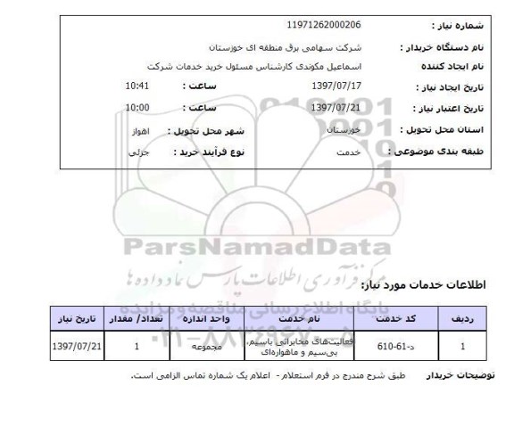 استعلام , استعلام فعالیت های مخابراتی باسیم ...