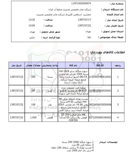 استعلام, استعلام سوزن منگنه و ...