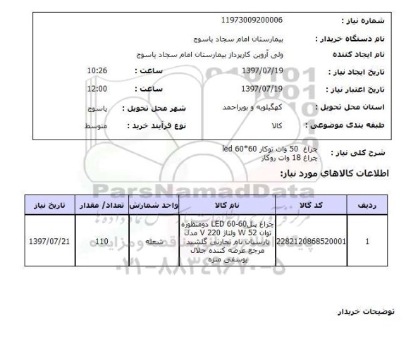 استعلام, استعلام چراع توکار