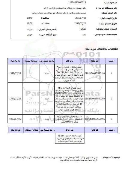 استعلام,استعلام شیر صنعتی کشویی 