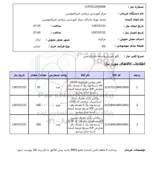 استعلام, کاور دوربین و دسته چراغ و مش 