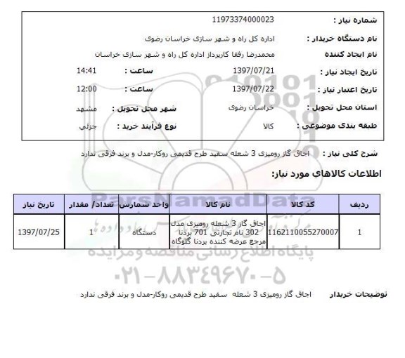 استعلام, اجاق گاز رومیزی 3 شعبه سفید طرح قدیمی روکار 