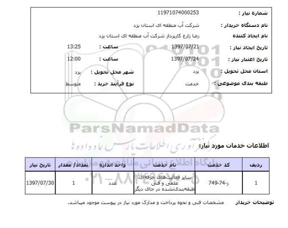استعلام,استعلام فعالیت های حرفه ای