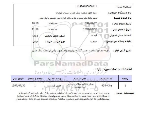 استعلام, تهیه مصالح، ساخت، نصب گیشه، پاوران، کمد 
