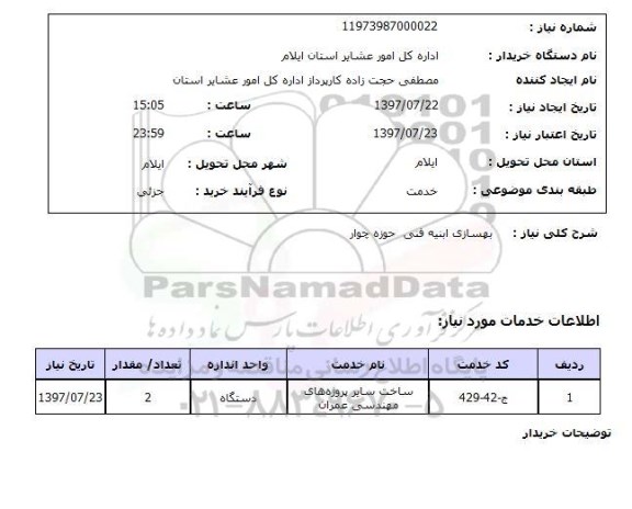 استعلام , استعلام  بهسازی ابنیه فنی  ...
