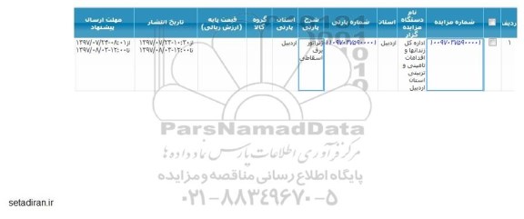 مزایده,اداره کل زندانها و اقدامات تامینی و تربیتی استان اردبیل