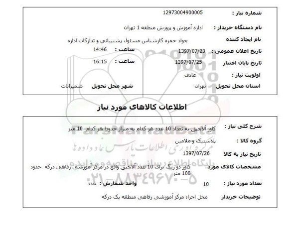 استعلام,کاور آلاچیق