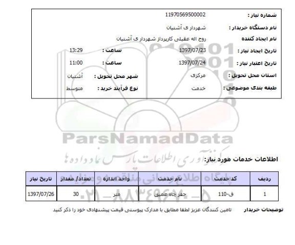 استعلام , استعلام حفر ...
