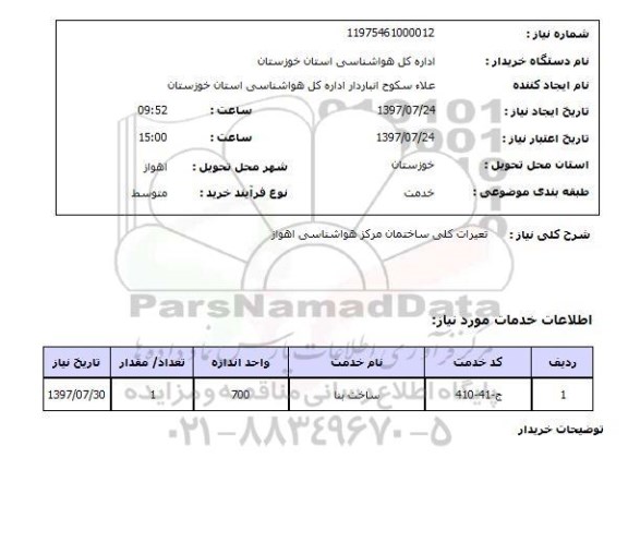 استعلام,تعمیرات کلی ساختمان
