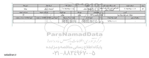 مزایده,مزایده مغازه تجاری مساحت اعیانی 84متر