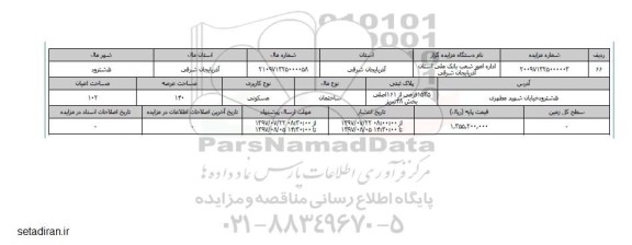 مزایده,مزایده ساختمان مسکونی مساحت عرصه 140متر بخش 48 تبریز
