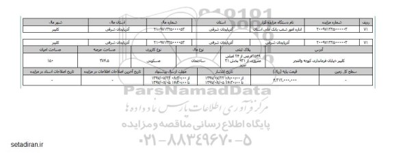 مزایده,مزایده ساختمان مسکونی مساحت عرصه 374.5متر