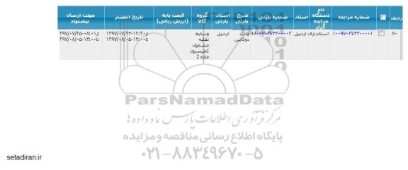 مزایده, مزایده وانت دوکابین