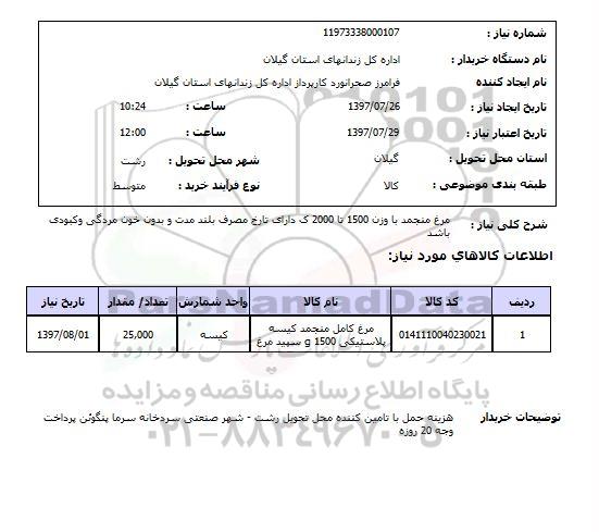 استعلام , استعلام مرغ ...