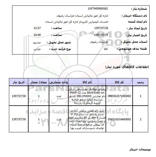 استعلام; استعلام رادیاتور فولادی تخت پنلی ...