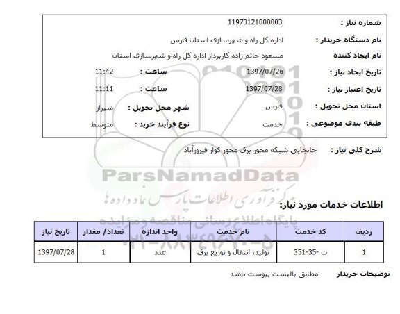 استعلام, جابجایی شبکه محور برق