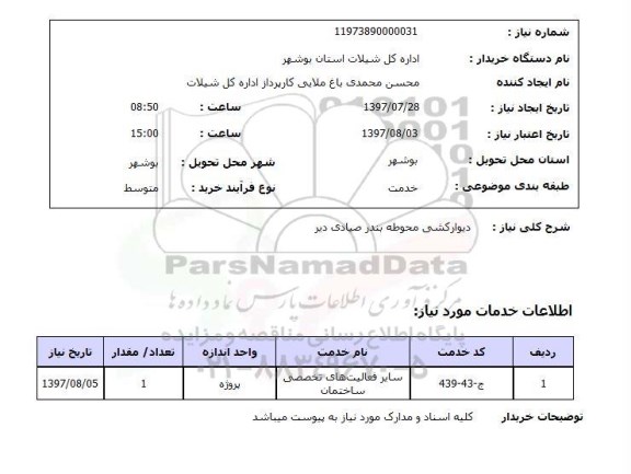 استعلام, استعلام دیوارکشی محوطه