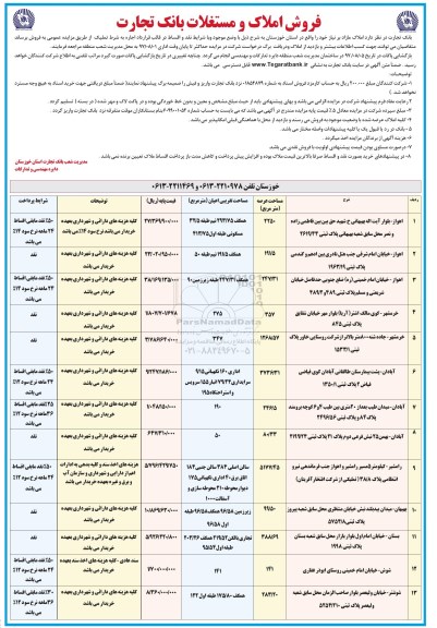 مزایده,مزایده فروش املاک مازاد بر نیاز استان خوزستان نقد و اقساط