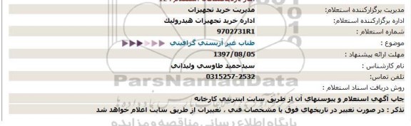 استعلام ، استعلام طناب غیر آزبستی گرافیتی 