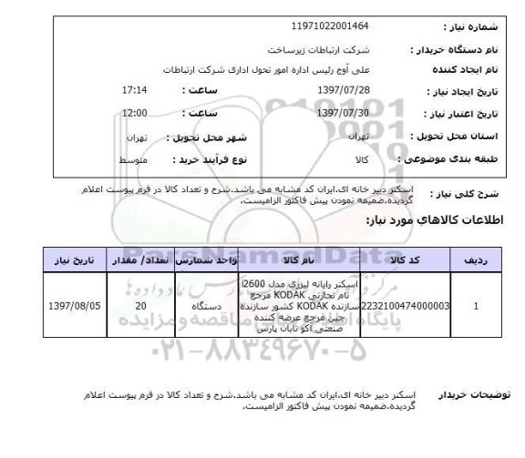 استعلام,استعلام اسکنر دبیرخانه ای 