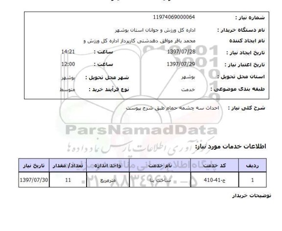 استعلام, احداث سه چشمه حمام
