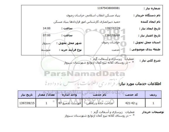استعلام; استعلام زیرسازی و آسفالت گرم...