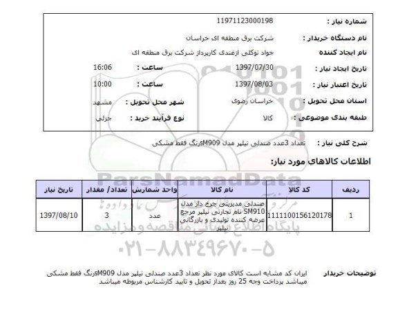 استعلام ,استعلام تعداد 3 عدد صندلی نیلپر ...