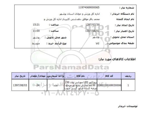 استعلام, استعلام پروژکتور LED