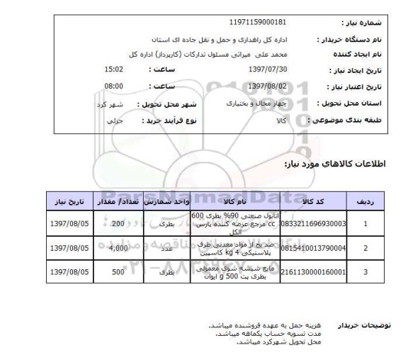 استعلام , استعلام اتانول ...