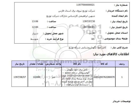 استعلام, استعلام کابل ...