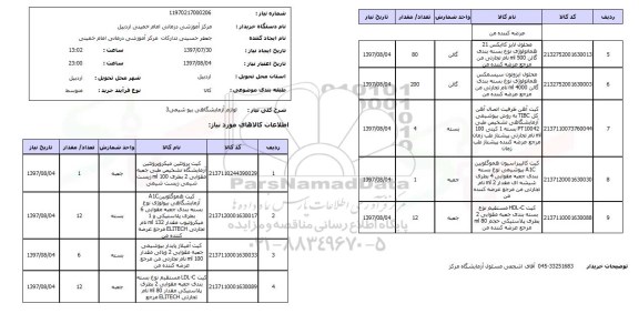 استعلام,  لوازم آزمایشگاهی بیوشیمی 3 