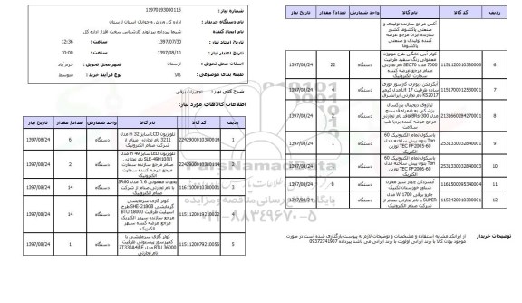 استعلام, استعلام تجهیزات برقی