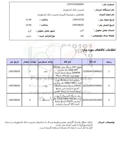 استعلام, استعلام سوئیچ دیتا، روتر و ...