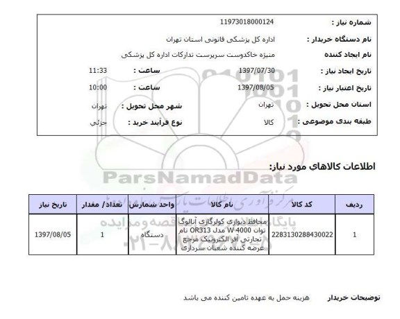 استعلام, محافظ دیواری کولرگازی آنالوگ